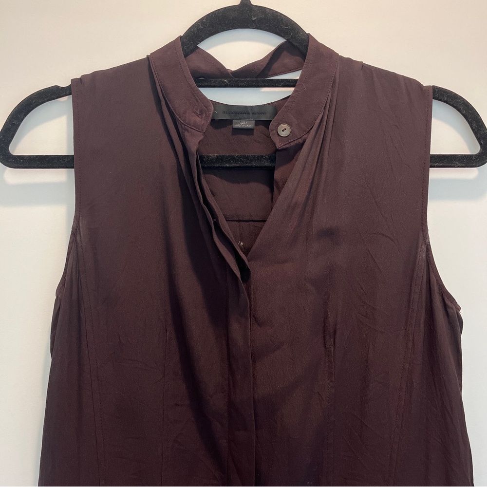 ALEXANDER WANG - brown mini dress with skirt pleating - size 2